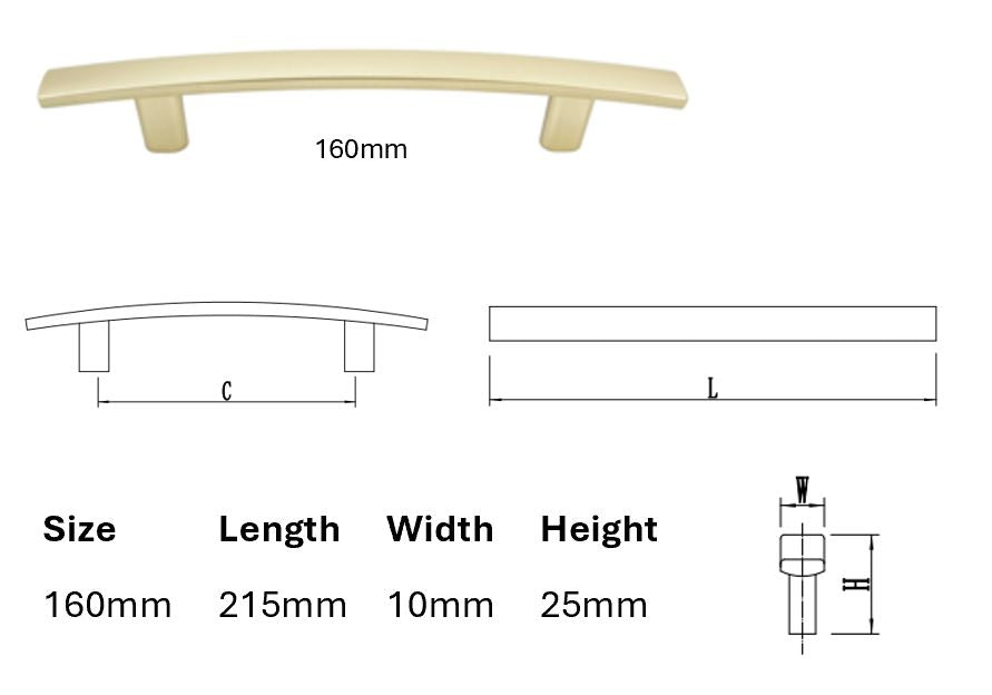 Zinc Alloy Modern Arched Pull #PY507-Special Order