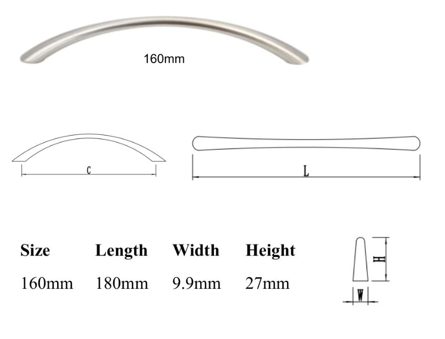 Zinc Alloy Arched Pull #PY549-Special Order